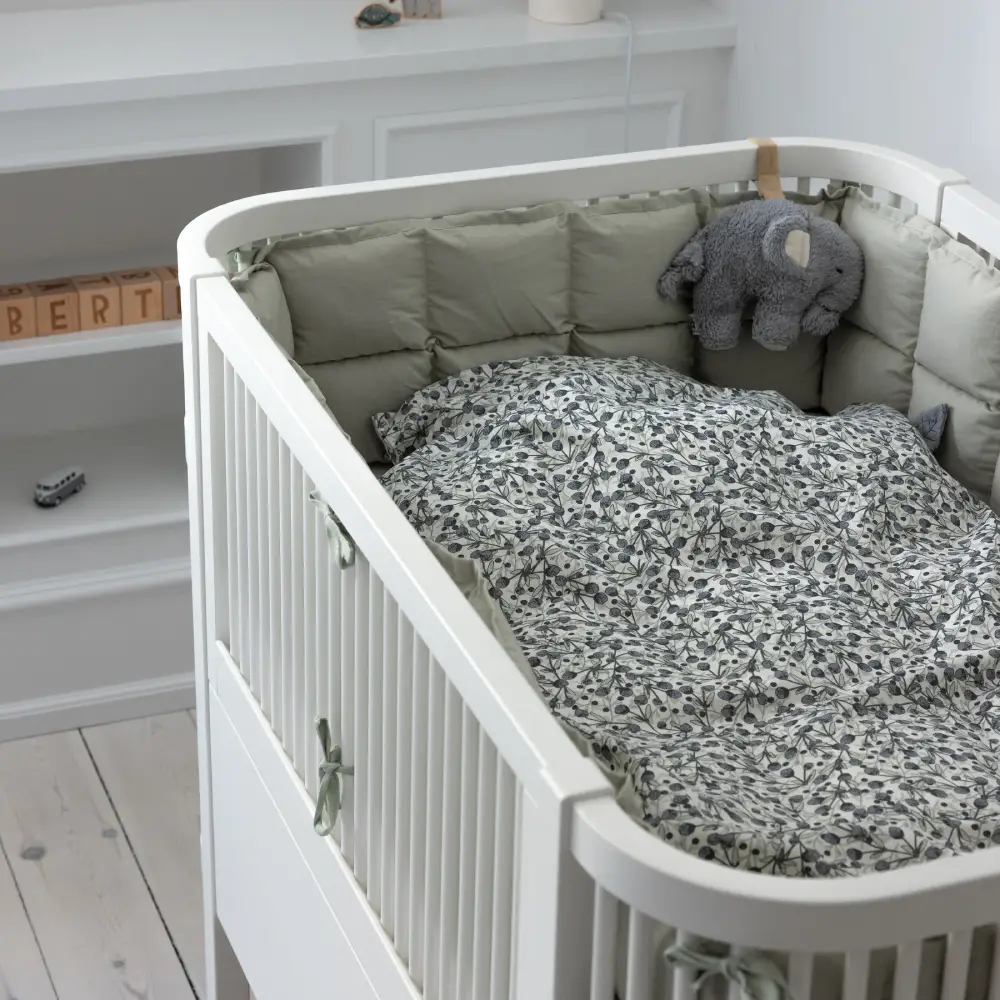 Sebra Dynetrekksett babyblå oliven