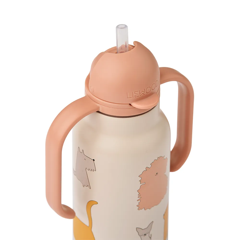 Liewood Kimmie vannflaske 250 ml Cats and Dogs / Sandy