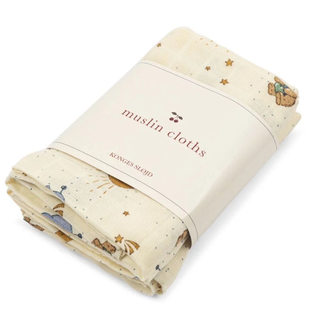 Konges Sløjd 3-pakning GOTS Musselinkluter Cucciolo