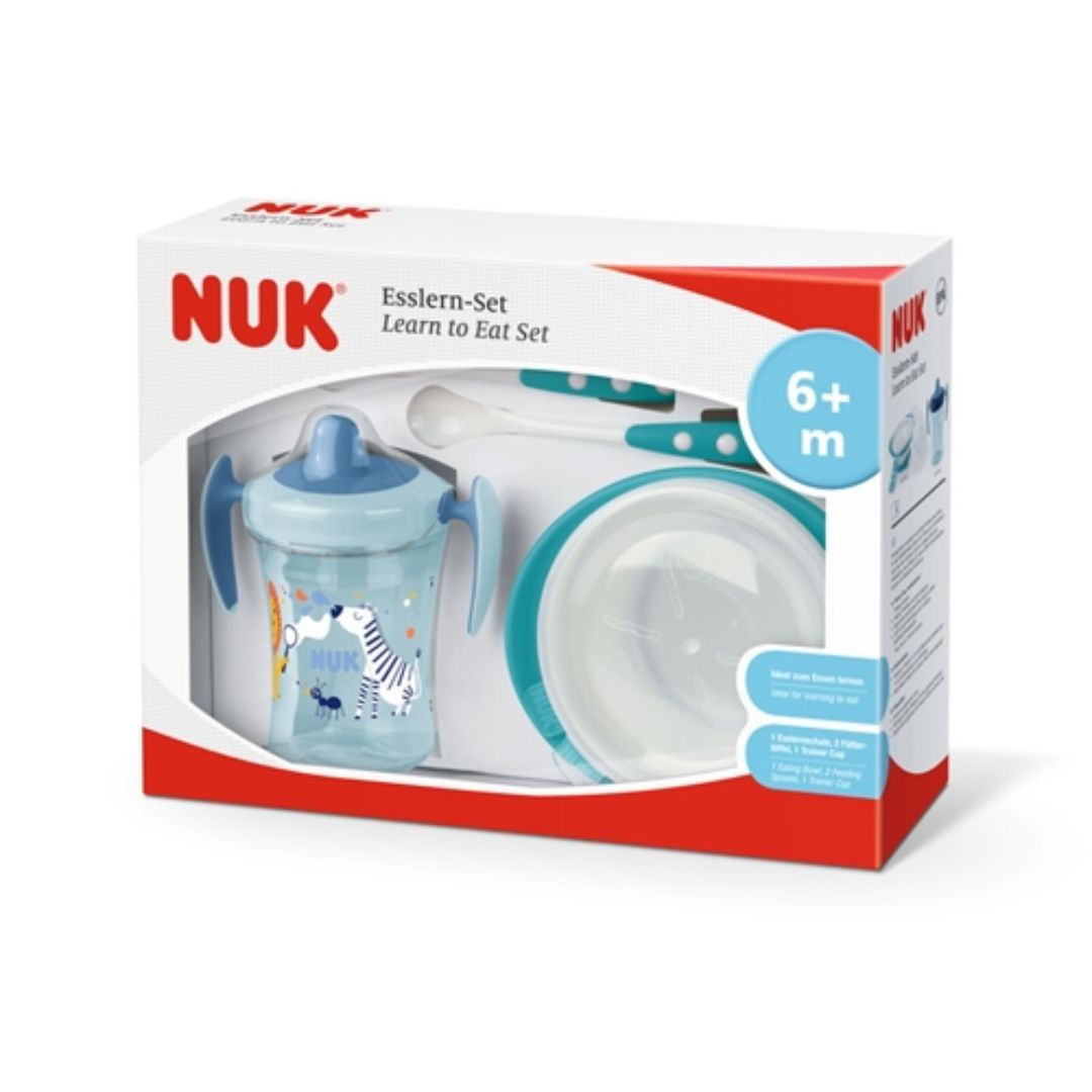 NUK Lær å spise-sett Turkis 6m