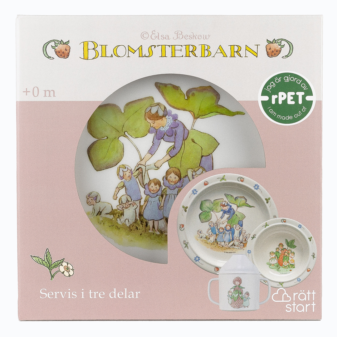Rätt Start Elsa Beskow Blomsterbarn, servise for barn, 3 deler