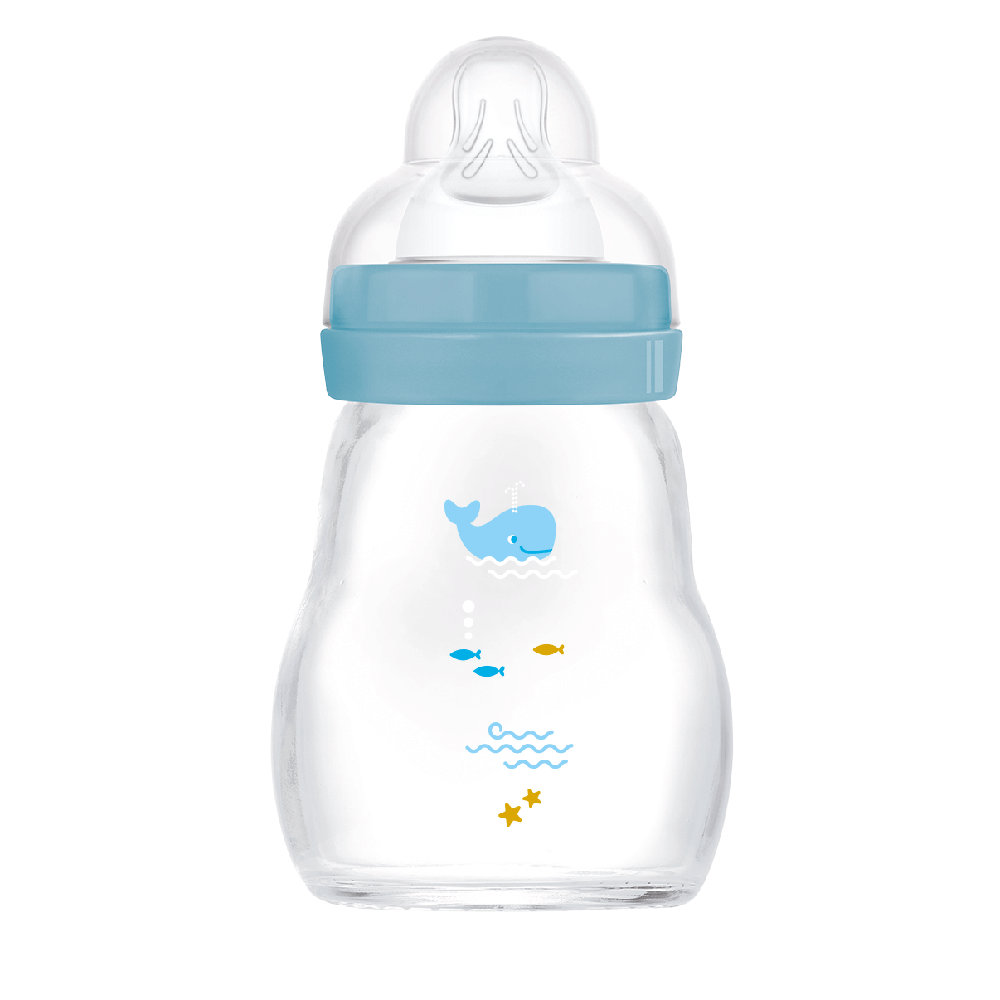 MAM Feel Good Glassflaske 170 ml Blandede farger 1p