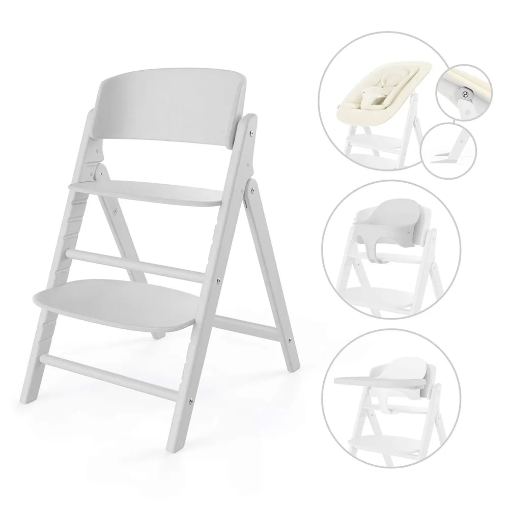 Cybex Click & Fold Spisestol 4-in-1 All White