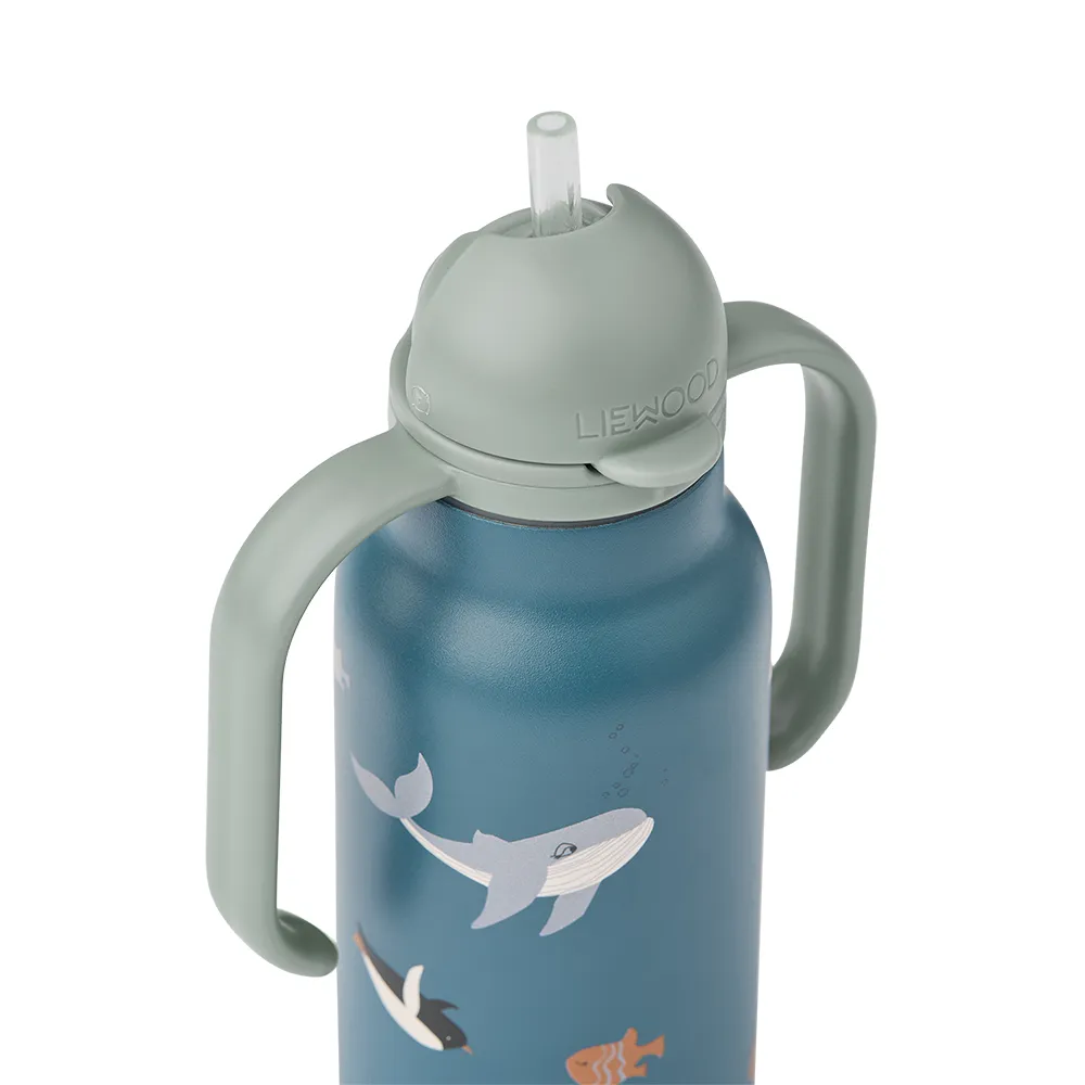 Liewood Kimmie vannflaske 250 ml Arctic Sea /  Ocean view