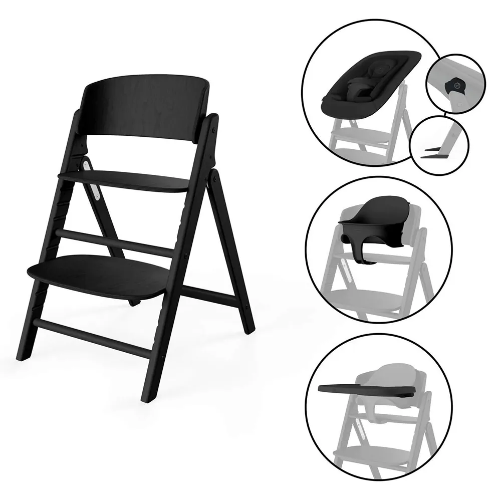 Cybex Click & Fold Spisestol 4-in-1 Stunning Black