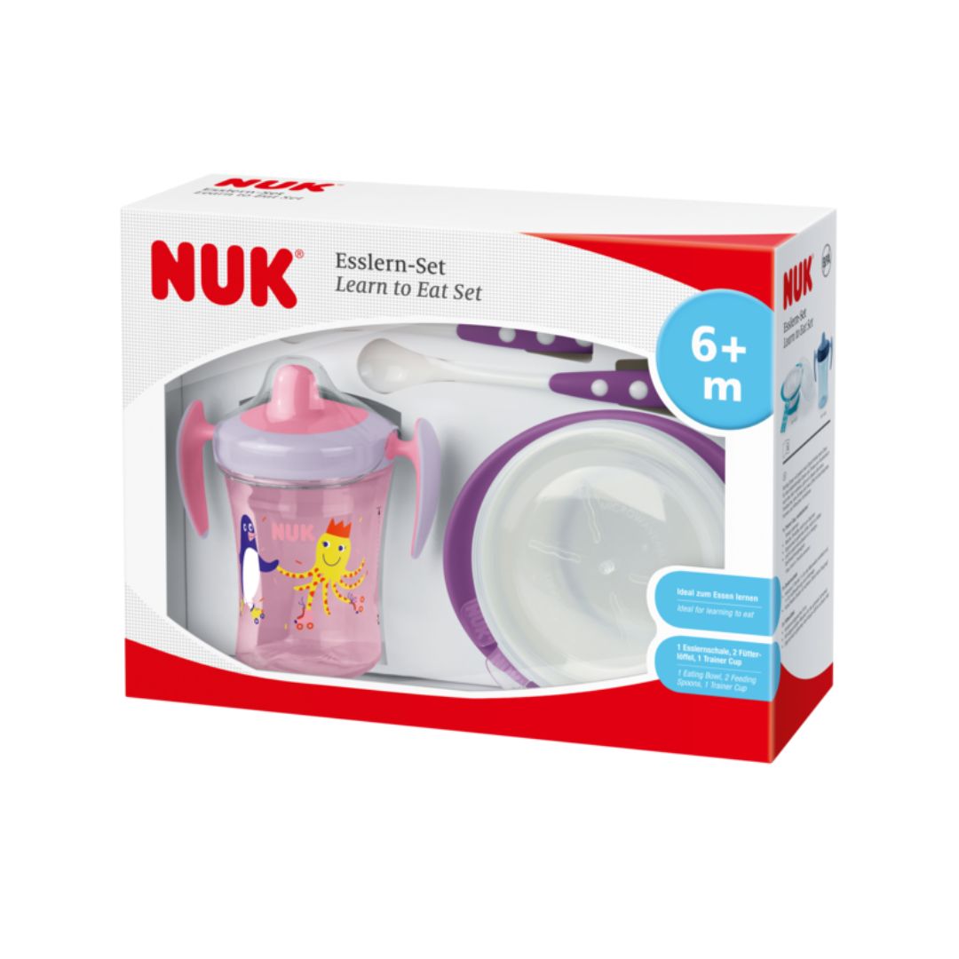 NUK Lær å spise-sett Rosa/lilla 6m