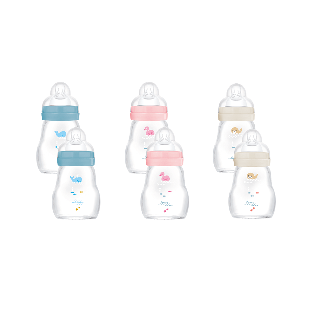 MAM Feel Good Glassflaske 170 ml Blandede farger 1p