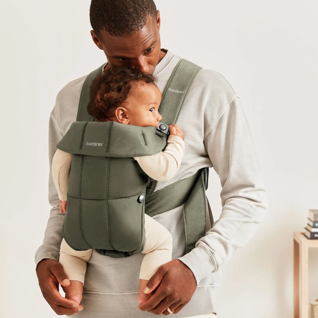 BabyBjörn bæresele Mini Woven mørkegrønn