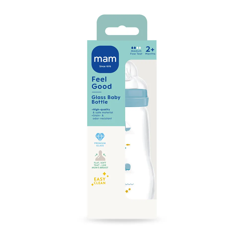  MAM Feel Good Glassflaske 260 ml 1p Blandede farger