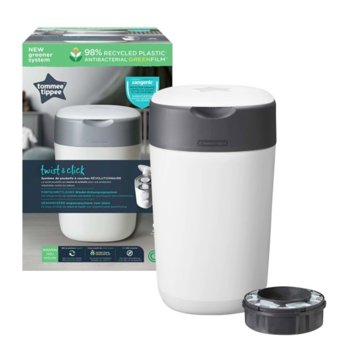 Tommee Tippee bleiebøtte Sangenic Twist & Click Hvit