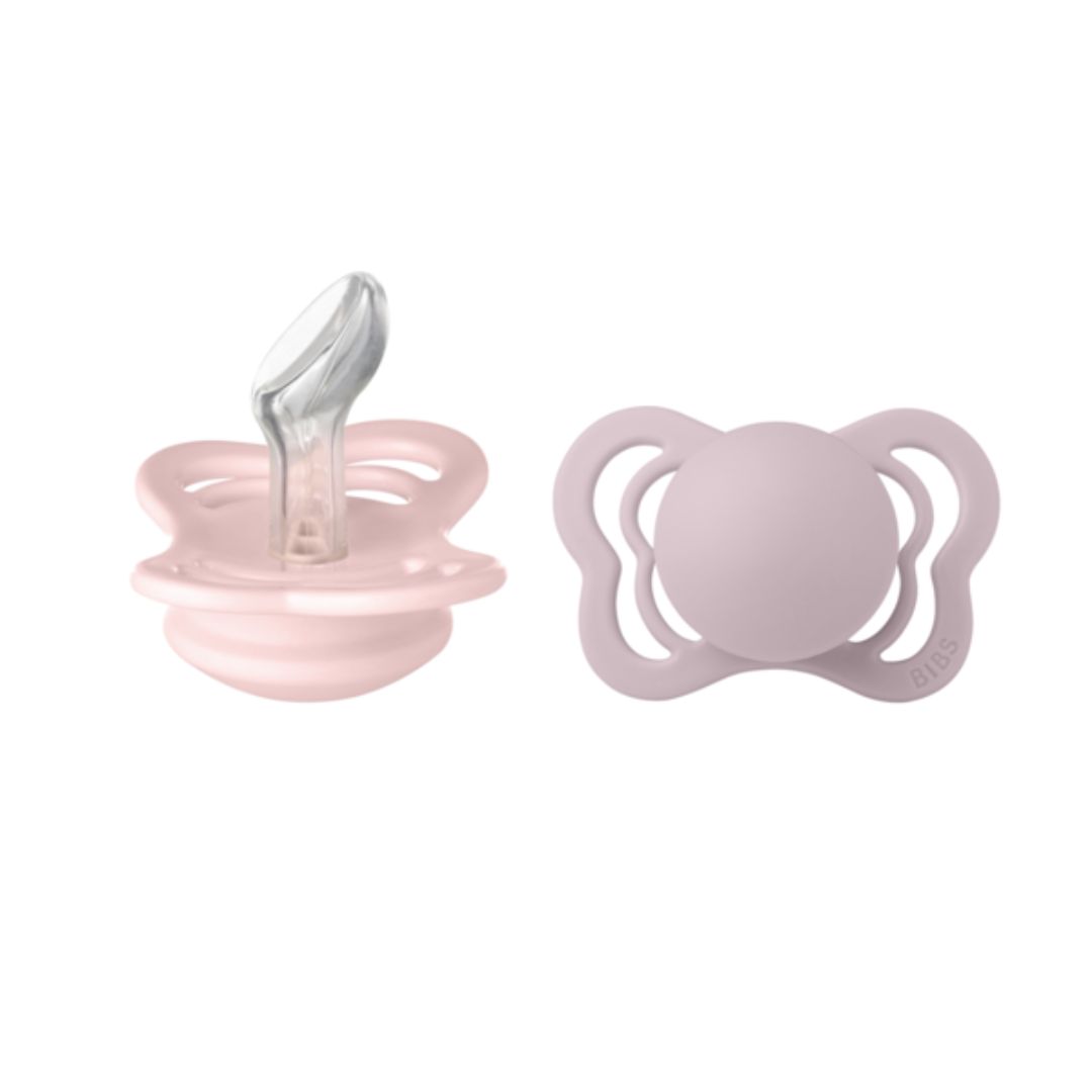 BIBS smokk Couture 2-pakning silikon 0-6m Blossom / Dusky Lilac
