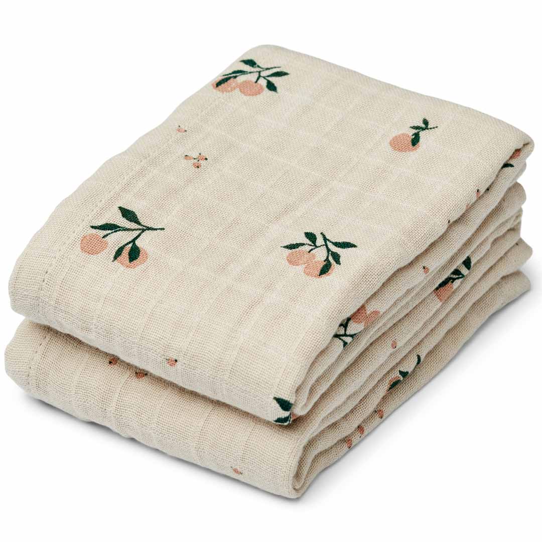 Liewood Lewis musselin-tepper 2-pakning Peach / Sea shell mix