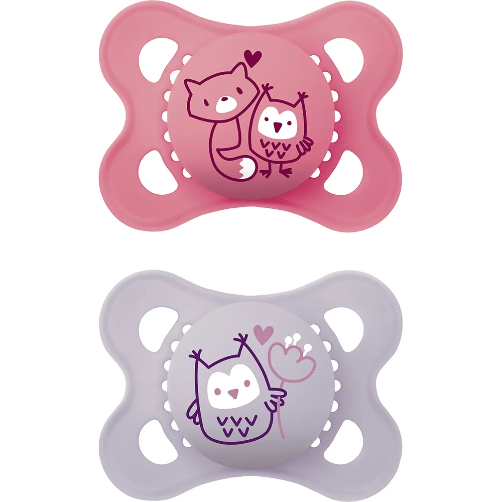 MAM Original Naturgummi 0-6m Rosa 2p