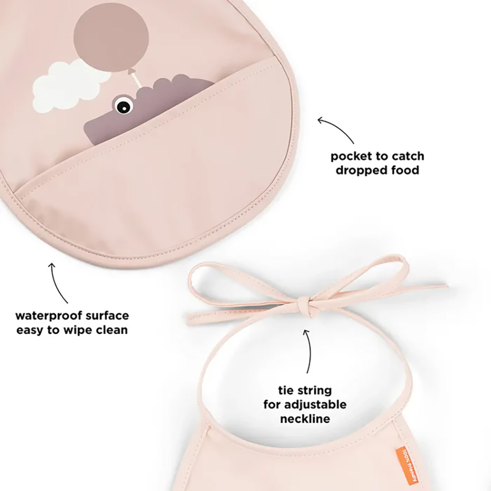 Done by Deer bib med lomme  2-pack Happy clouds Powder