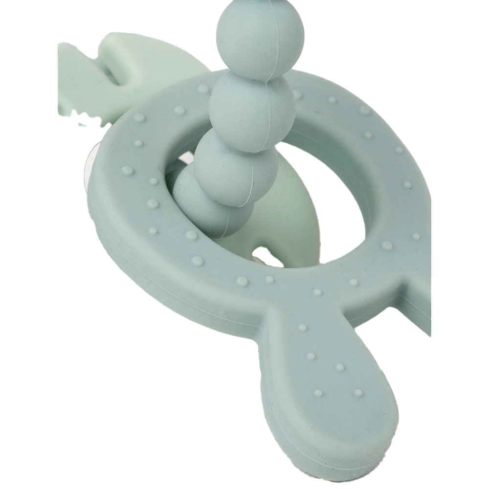 Teddykompaniet Bitering i silikon & tre lindgrønn