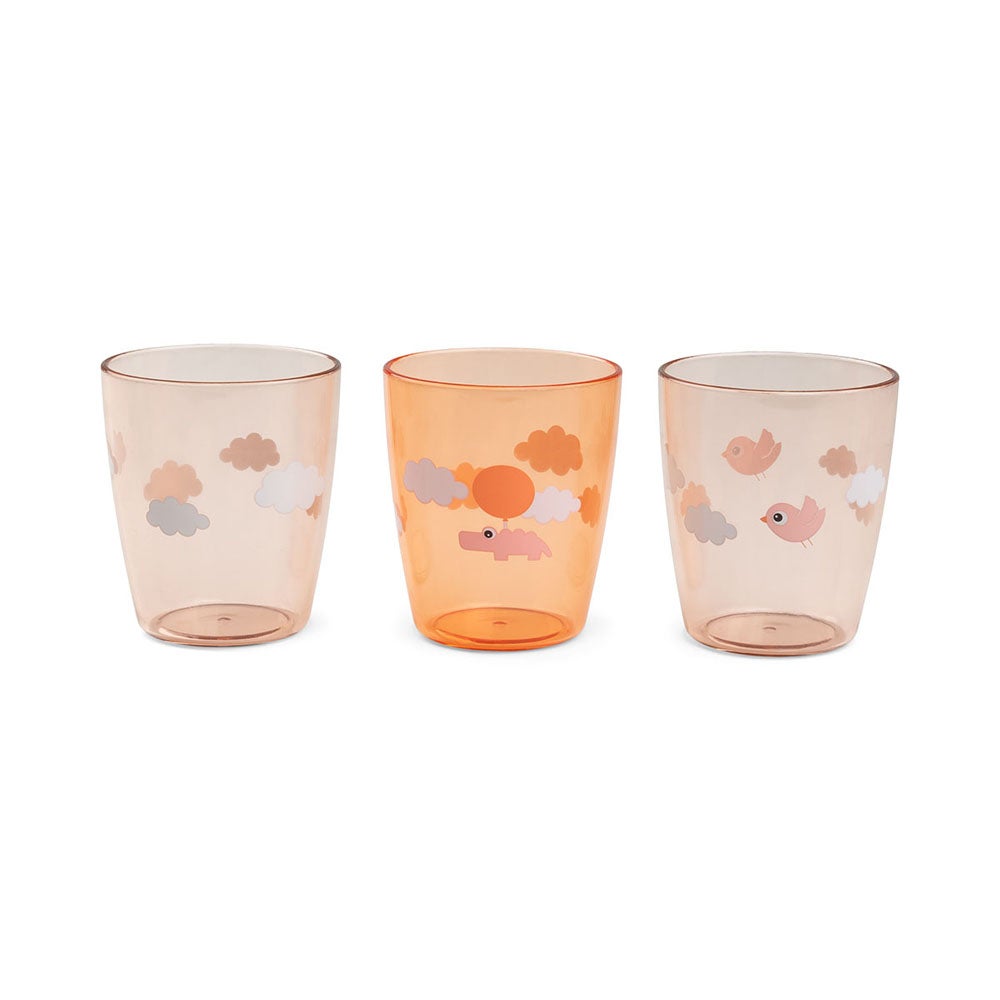 Done by Deer Yummy miniglass 3-pakningHappy clouds Papaya