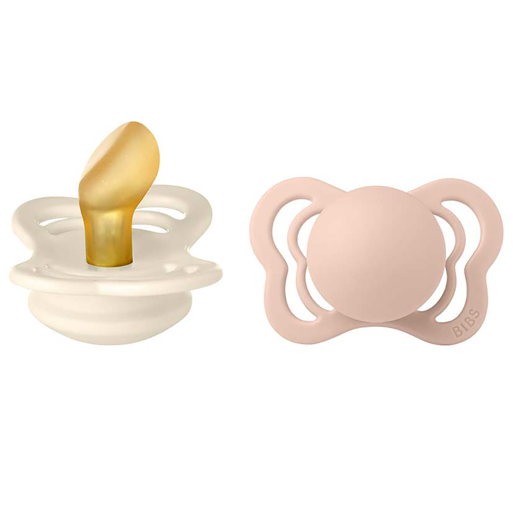 BIBS smokk Couture 2-pakning lateks 0-6m Ivory/Blush