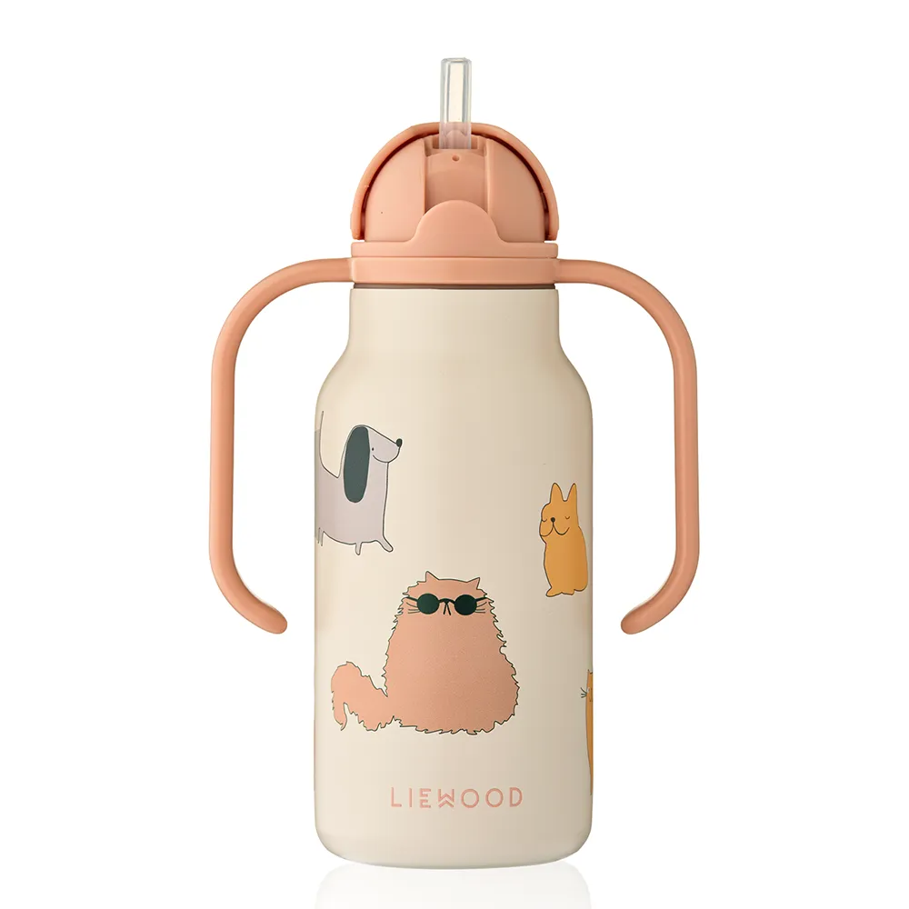 Liewood Kimmie vannflaske 250 ml Cats and Dogs / Sandy