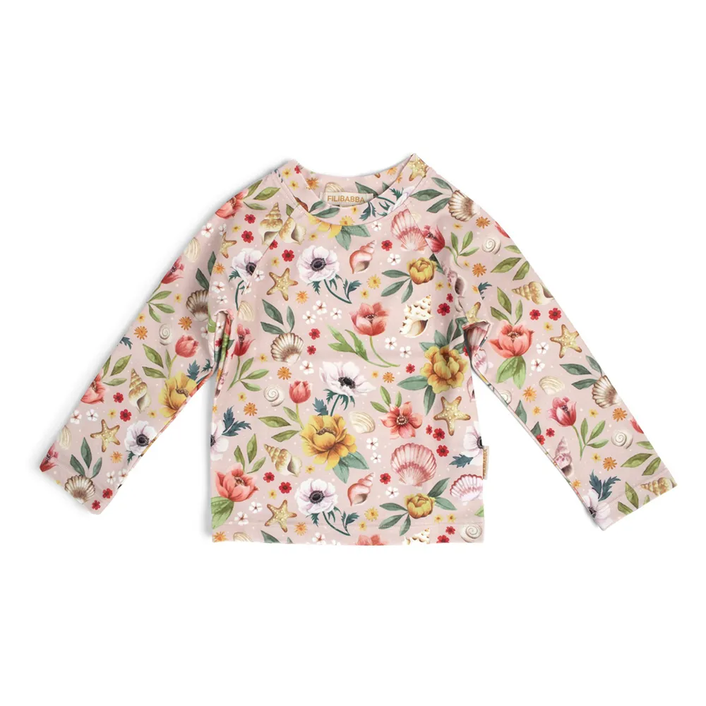 Filibabba Nor UV-skjorte LS 1-2 år - Ocean Blossom