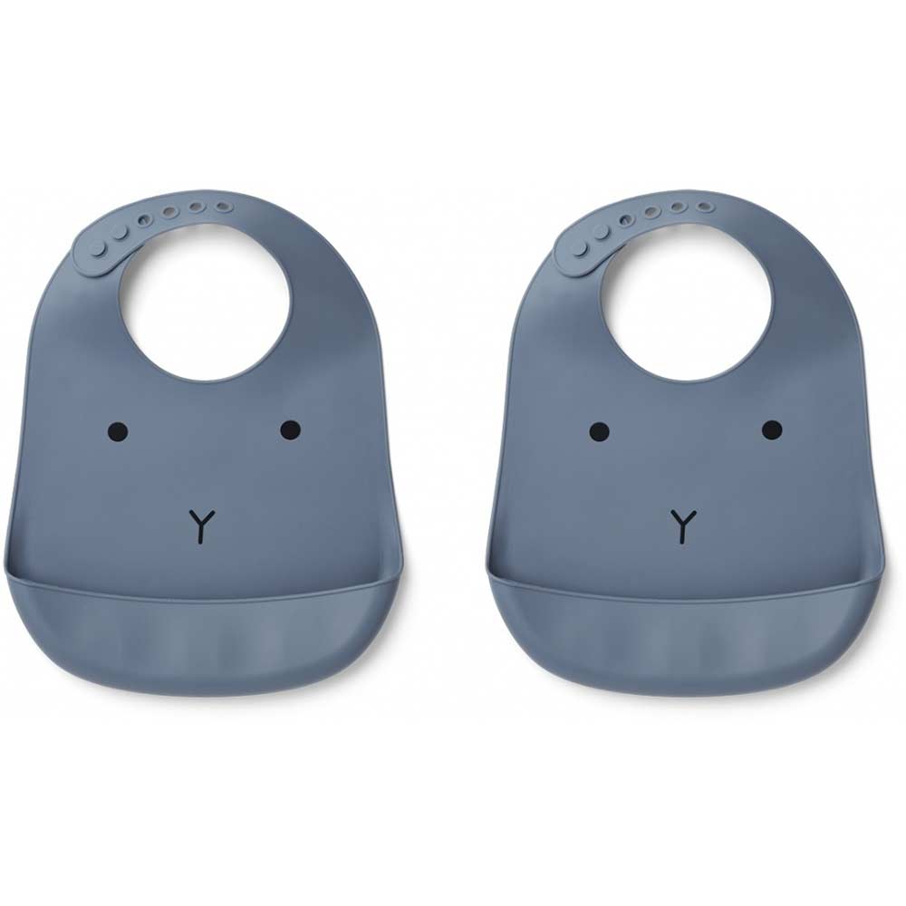 Liewood Tilda smekke silikon 2-p Rabbit blue wave
