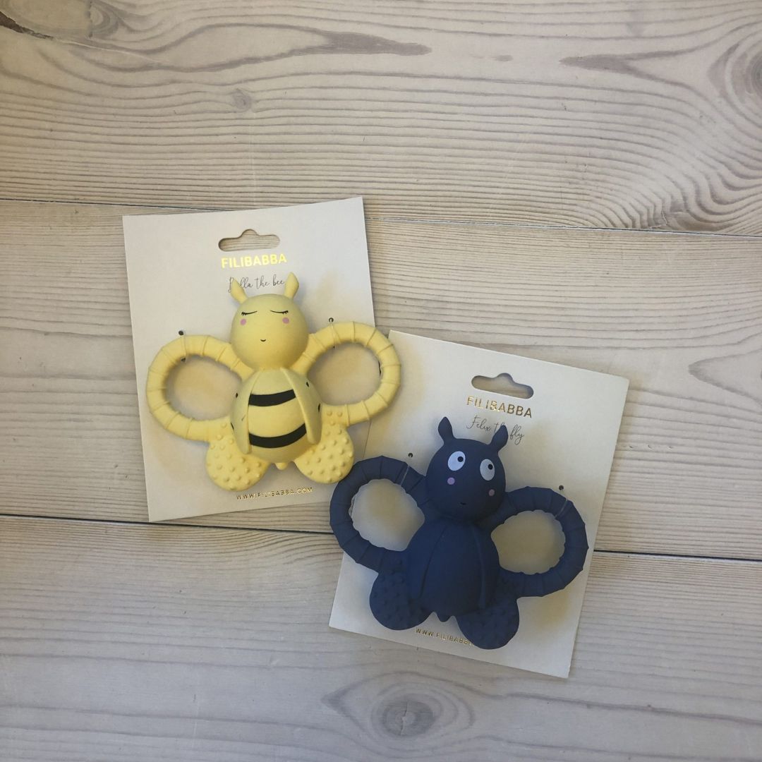 Filibabba Bidering - Bella the Bee naturgummi - lys banan