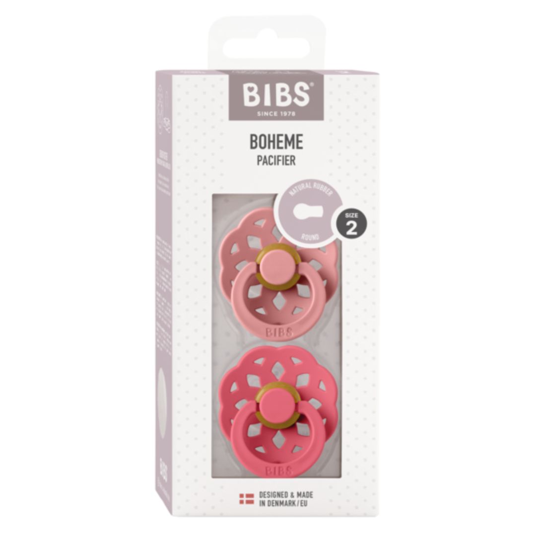 BIBS duk Boheme 2-pk 6-18m Dusty Pink/Coral