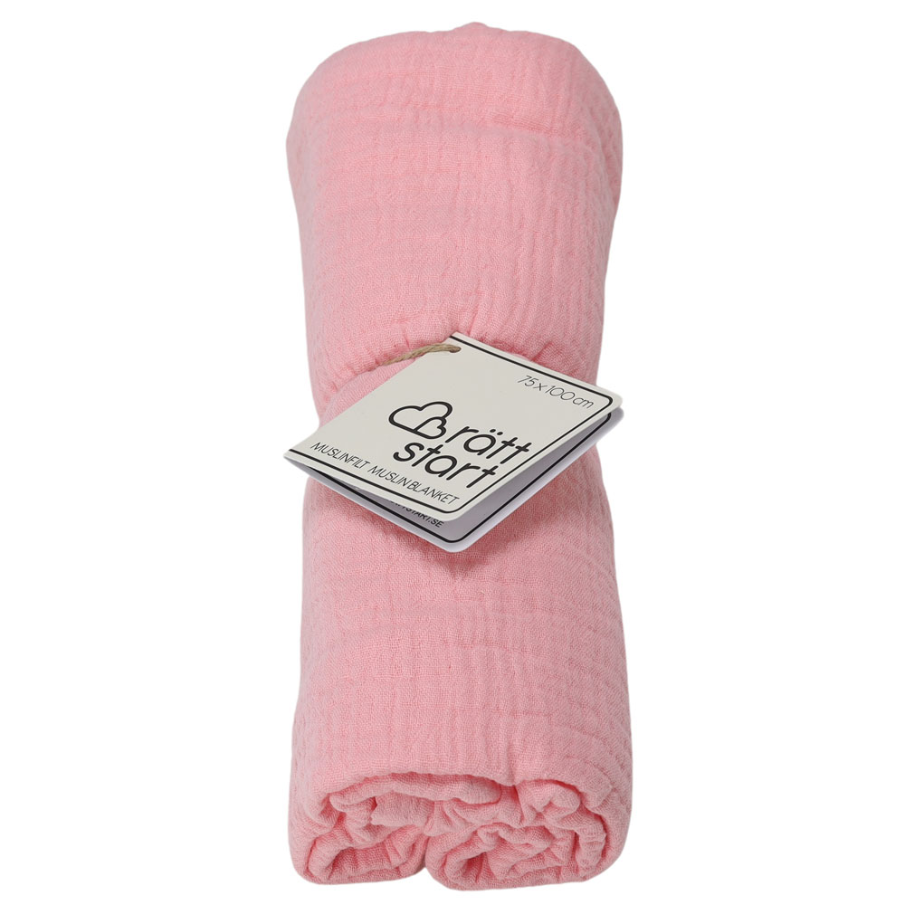 Rätt Start Muslin-teppe rosa