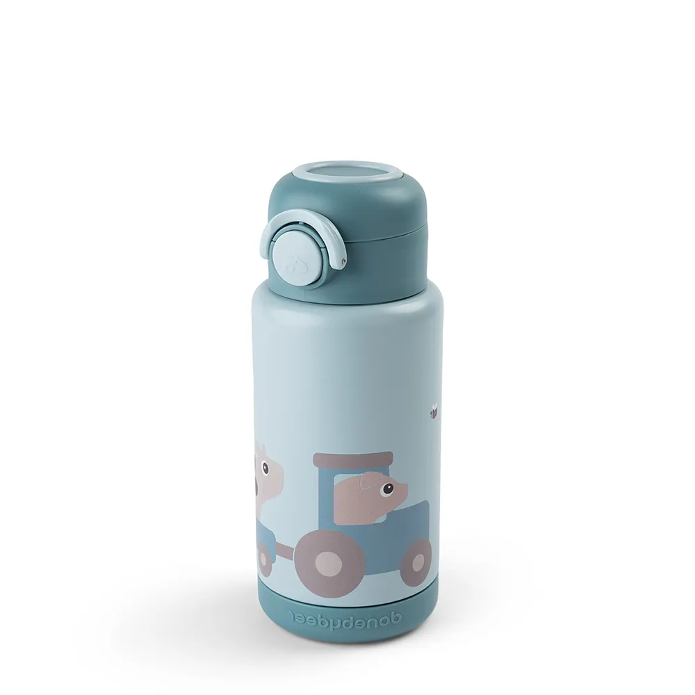 Done by Deer vannflaske Tiny Farm Blue 340 ml