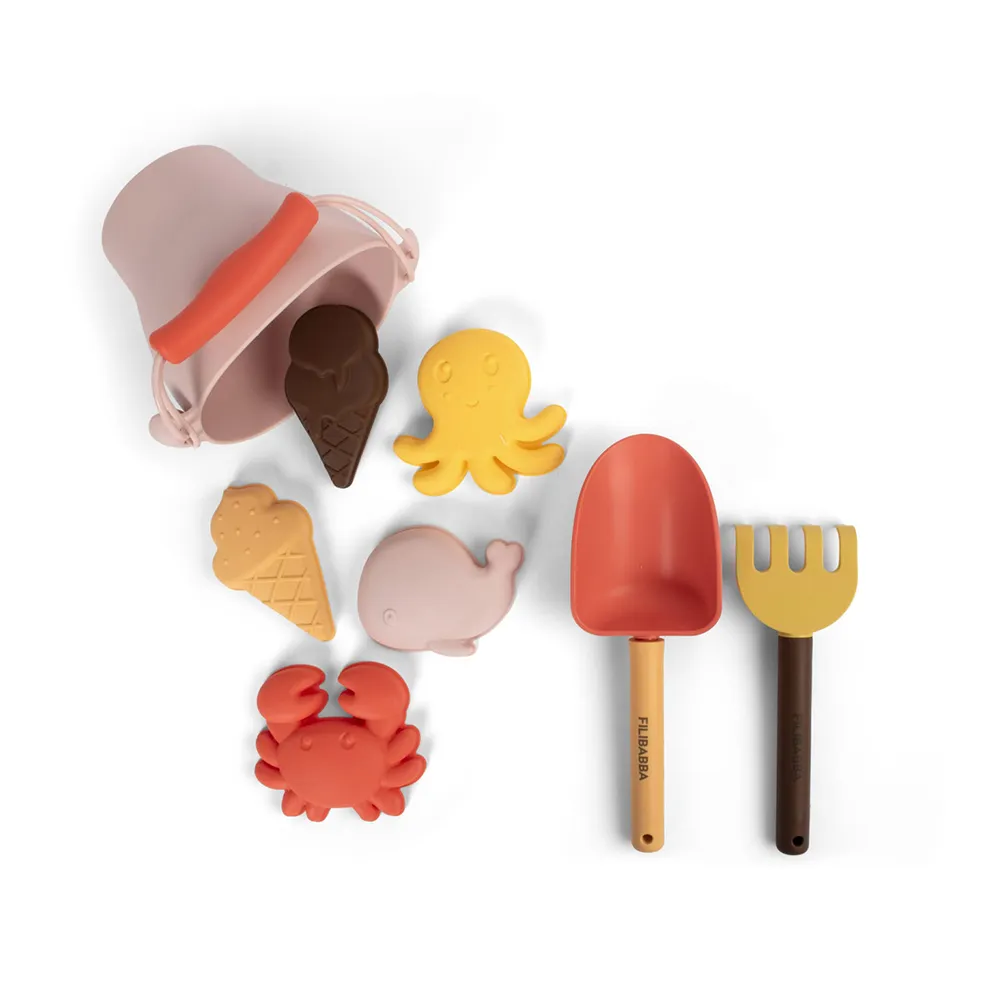 Filibabba strandsett i silikon - Peach Mix