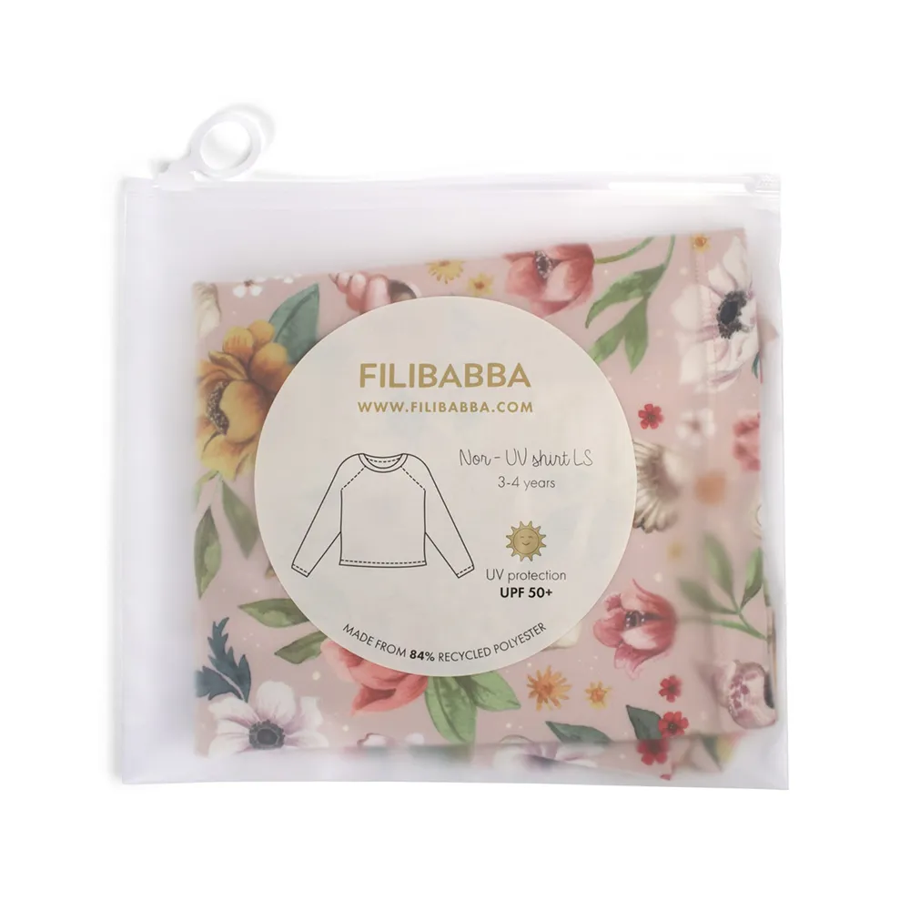 Filibabba Nor UV-skjorte LS 3-4 år - Ocean Blossom