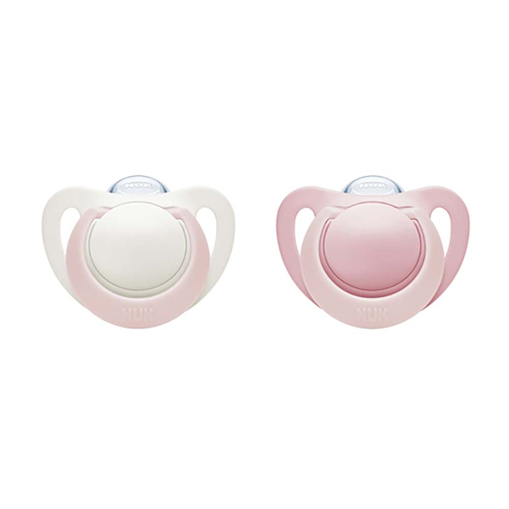 NUK smokk 0-6 m Genius Rose/White