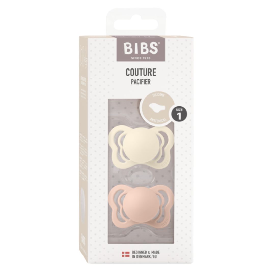 BIBS smokk Couture 2-pakning silikon 0-6m Ivory/Blush