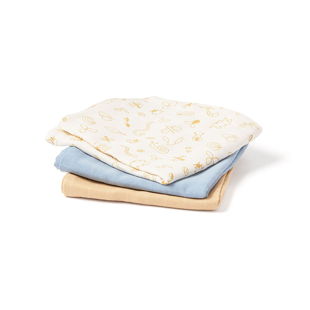 Kids Concept Muslin-teppe babyblå blanding