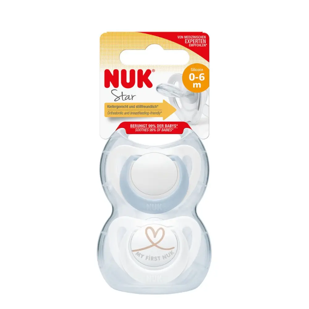 NUK Star silikonsmokk 0-6 mdr. blå