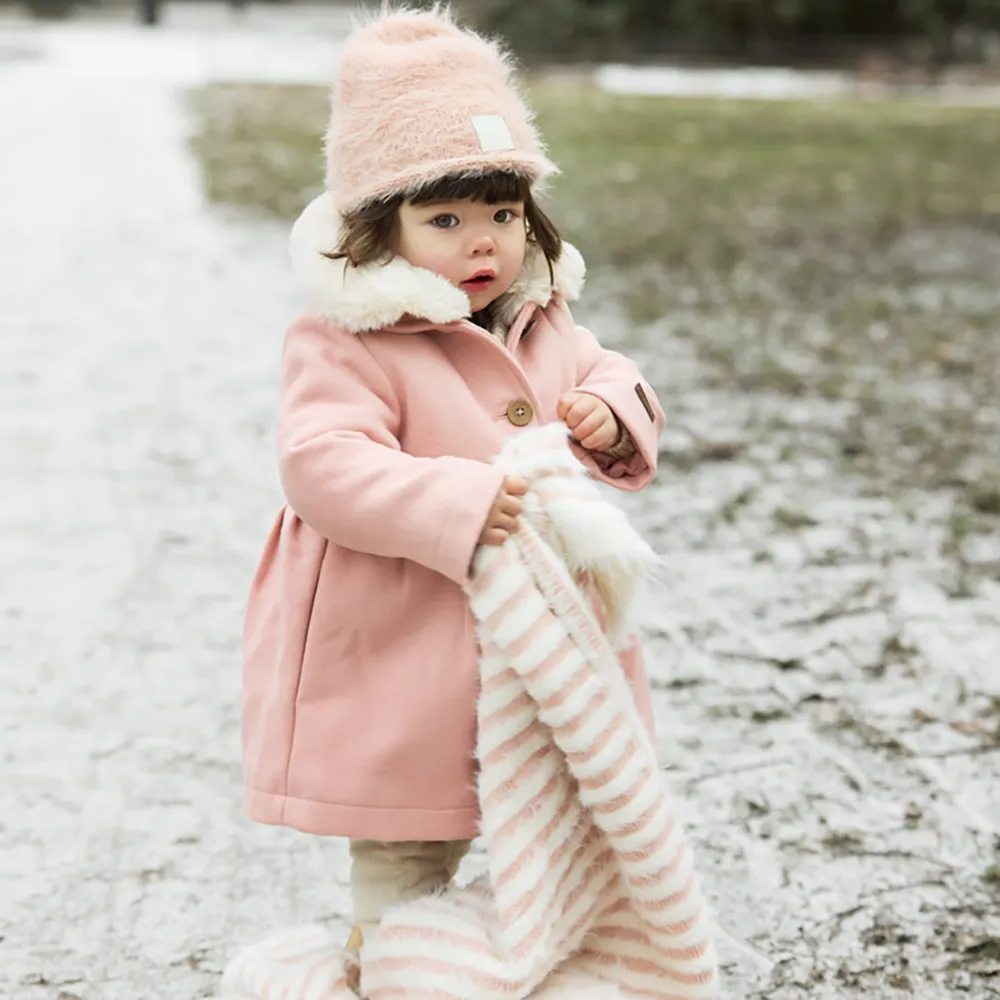 Elodie Furry Knit Lue Powder Pink 6-12m