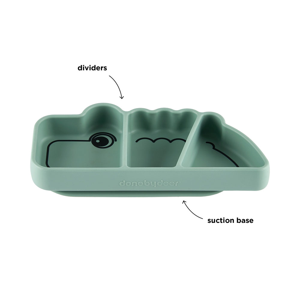 Done by Deer tallrik silikon snacktallerken Croco green