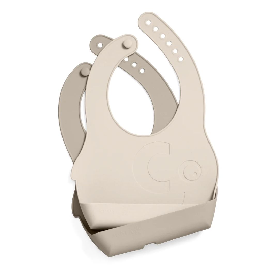 Sebra smekkesett i silikon Fanto jetty beige