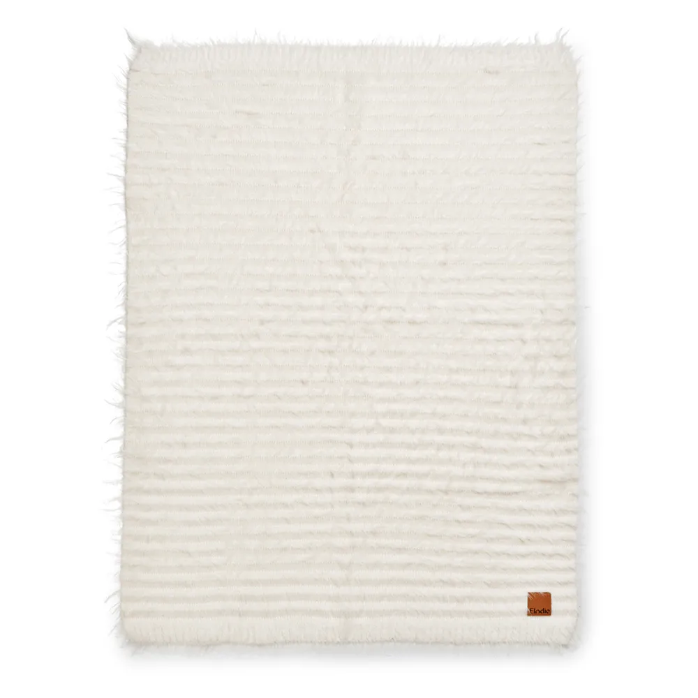 Elodie Furry Knit Teppe Vanilla White