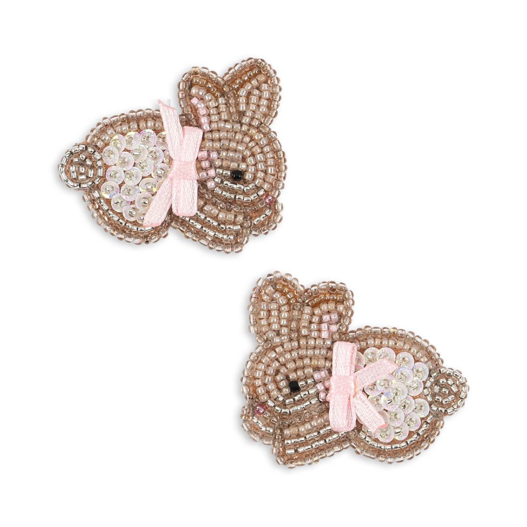 Konges Sløjd 2 Pack Beaded Bunny Hair Clips Bunny-One Size