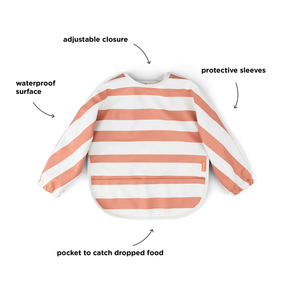 Done by Deer bib med ermer Stripes Papaya