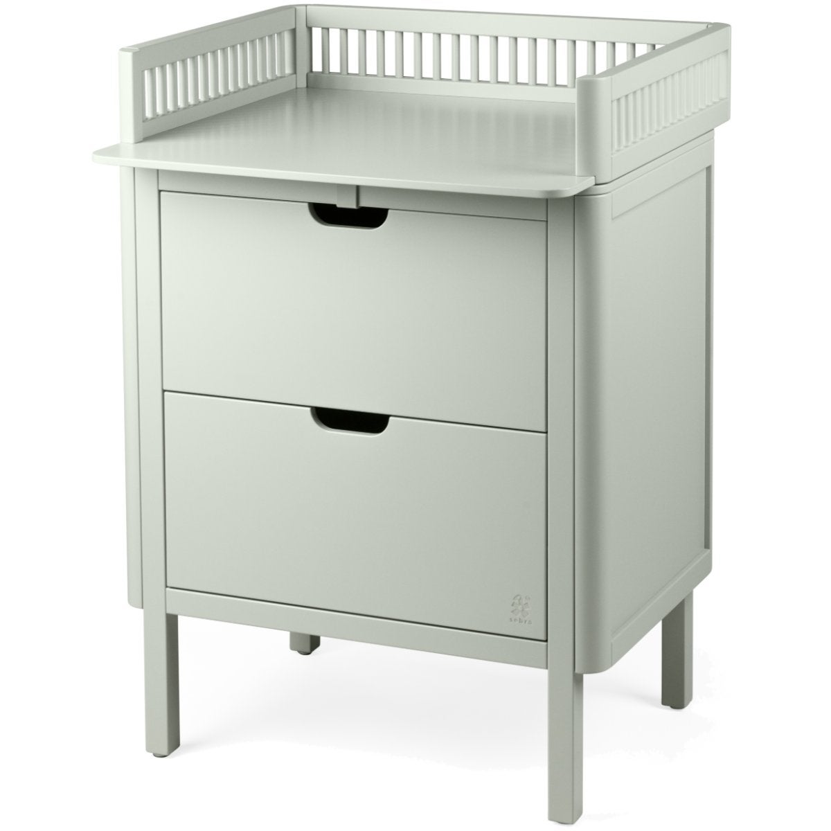 Sebra Stellebord med skuffer mist green