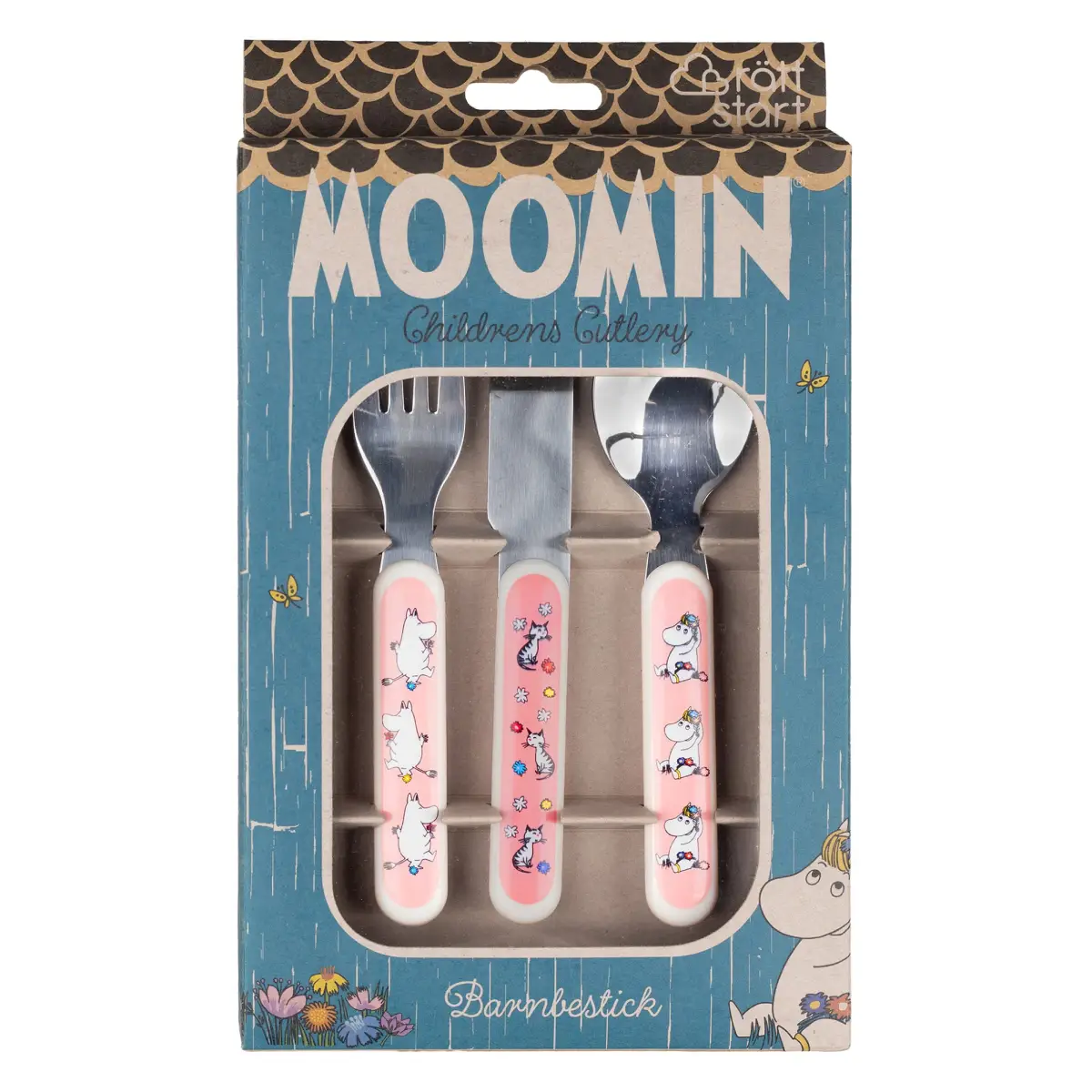 Rätt Start Moomin Meadow, barnebestikk, rosa