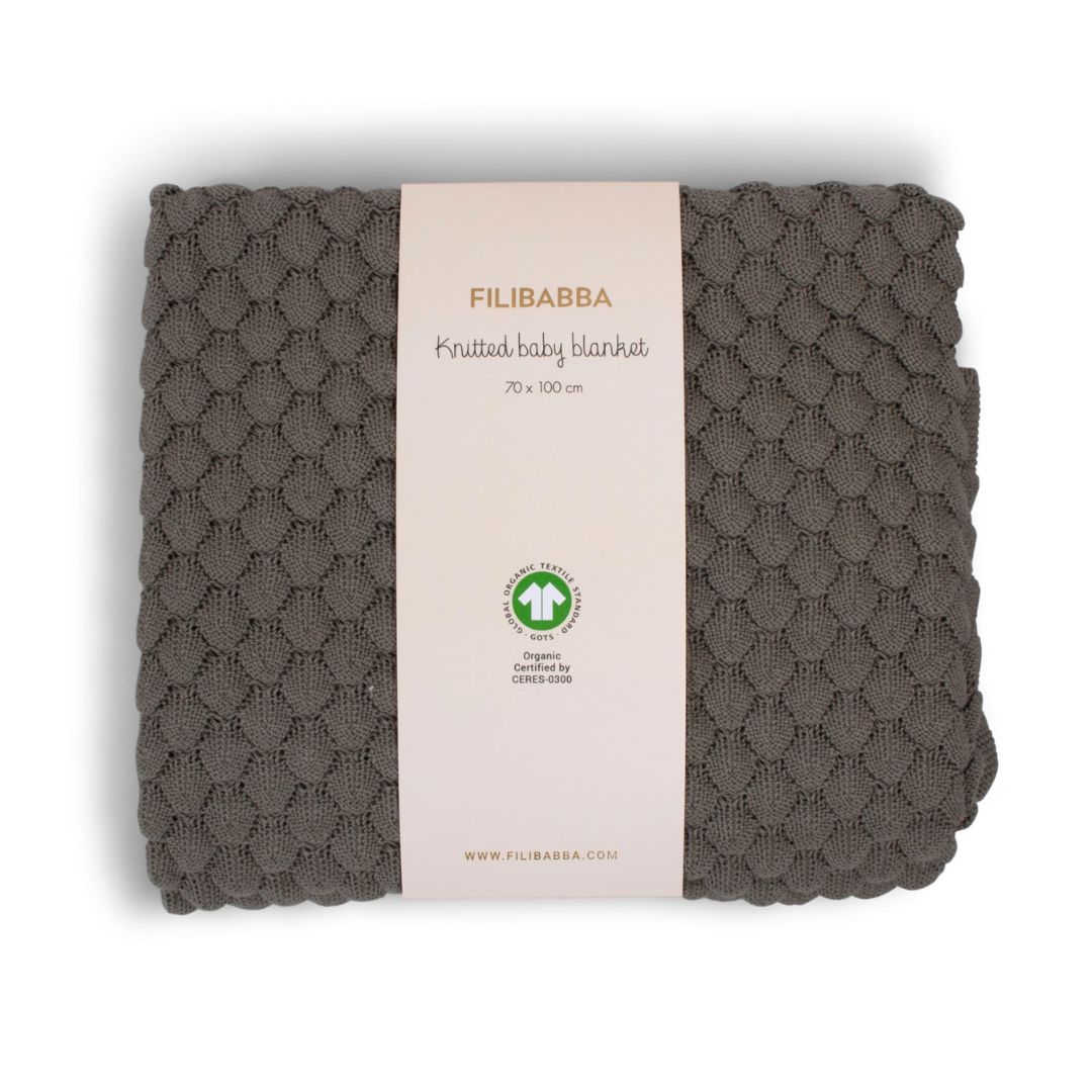Filibabba Strikket babyteppe GOTS - Rock Ridge