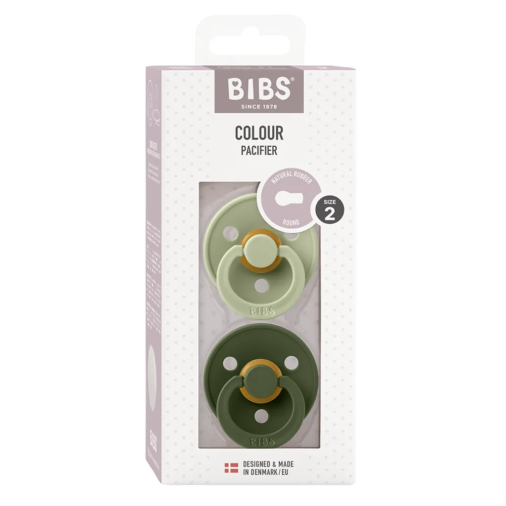 BIBS duk 2-pk 6-18m Sage/Hunter Green