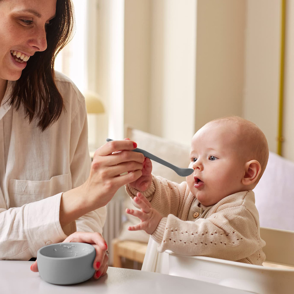 Everyday Baby silikonskål 2-pakning Quiet Grey