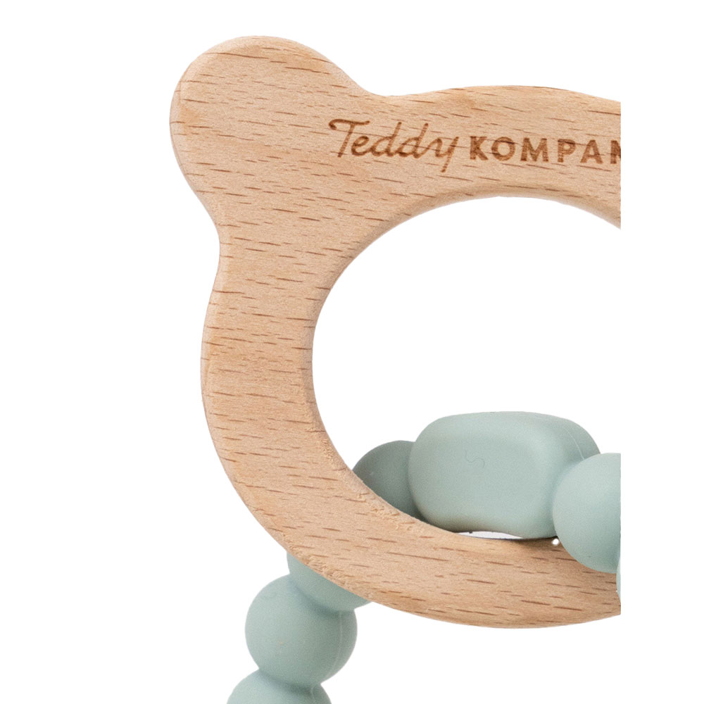 Teddykompaniet Bitering i silikon & tre lindgrønn