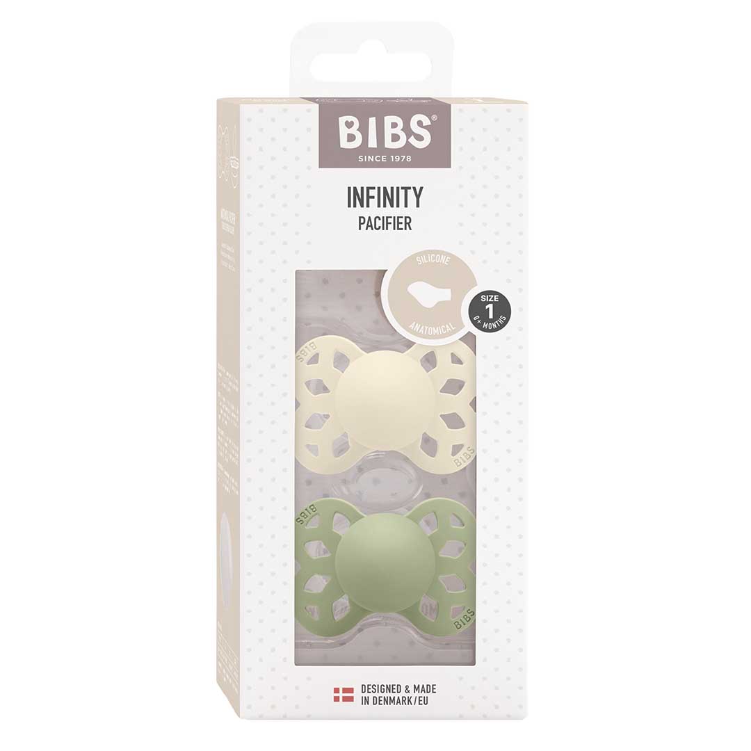 BIBS smokk 2-pk infinity elfenben/sage 0-6m