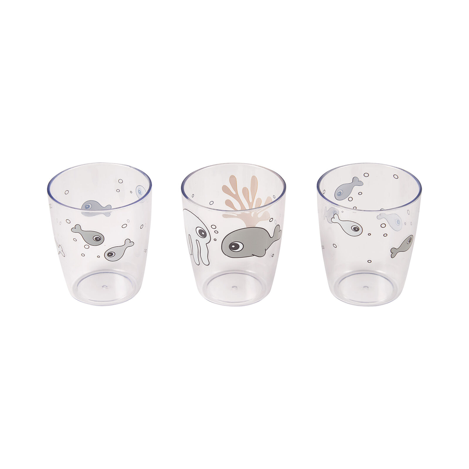 Done by Deer Yummy glass mini 3-pk Sea friends Sennep/Grå