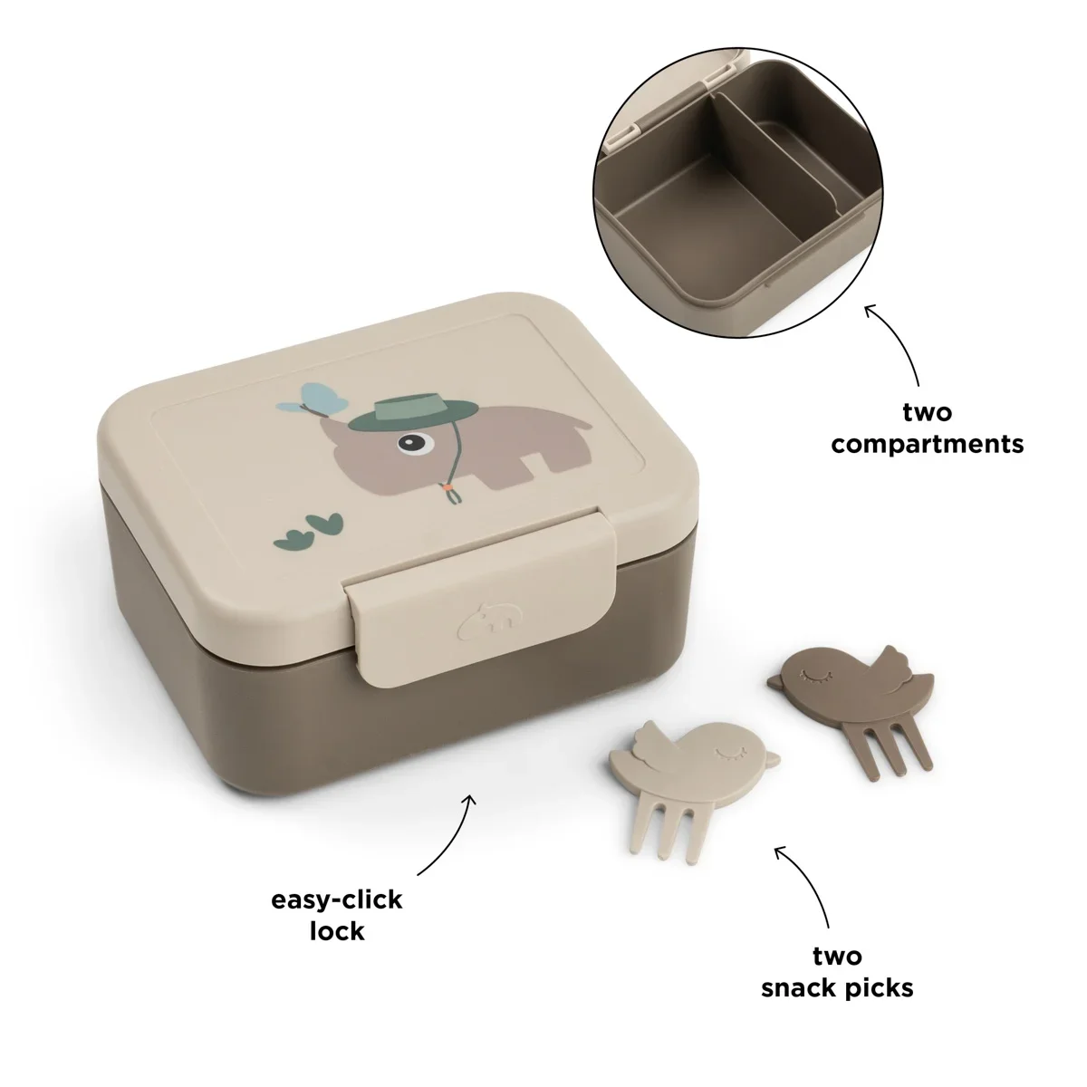 Done by Deer liten matboks med snackspiker, små stier, sand