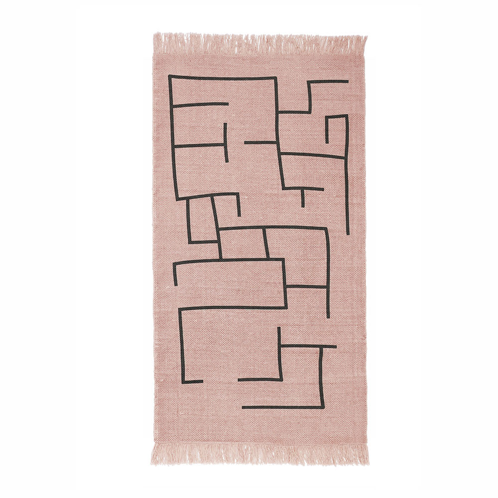 Kids Concept teppe geometrisk rosa 90x130 cm 